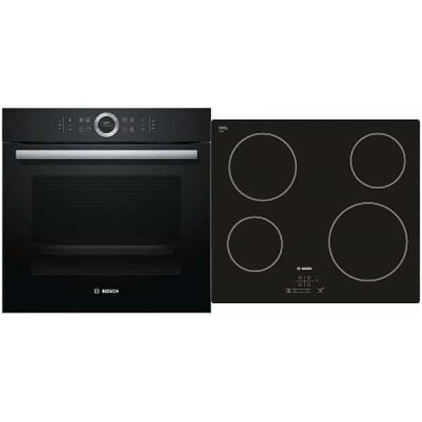 BOSCH HBG633NB1 + PKE611B17 Κουζίνα Εντοιχιζόμενη με Κεραμικές Εστίες 71lt ΕΩΣ 12 ΔΟΣΕΙΣ