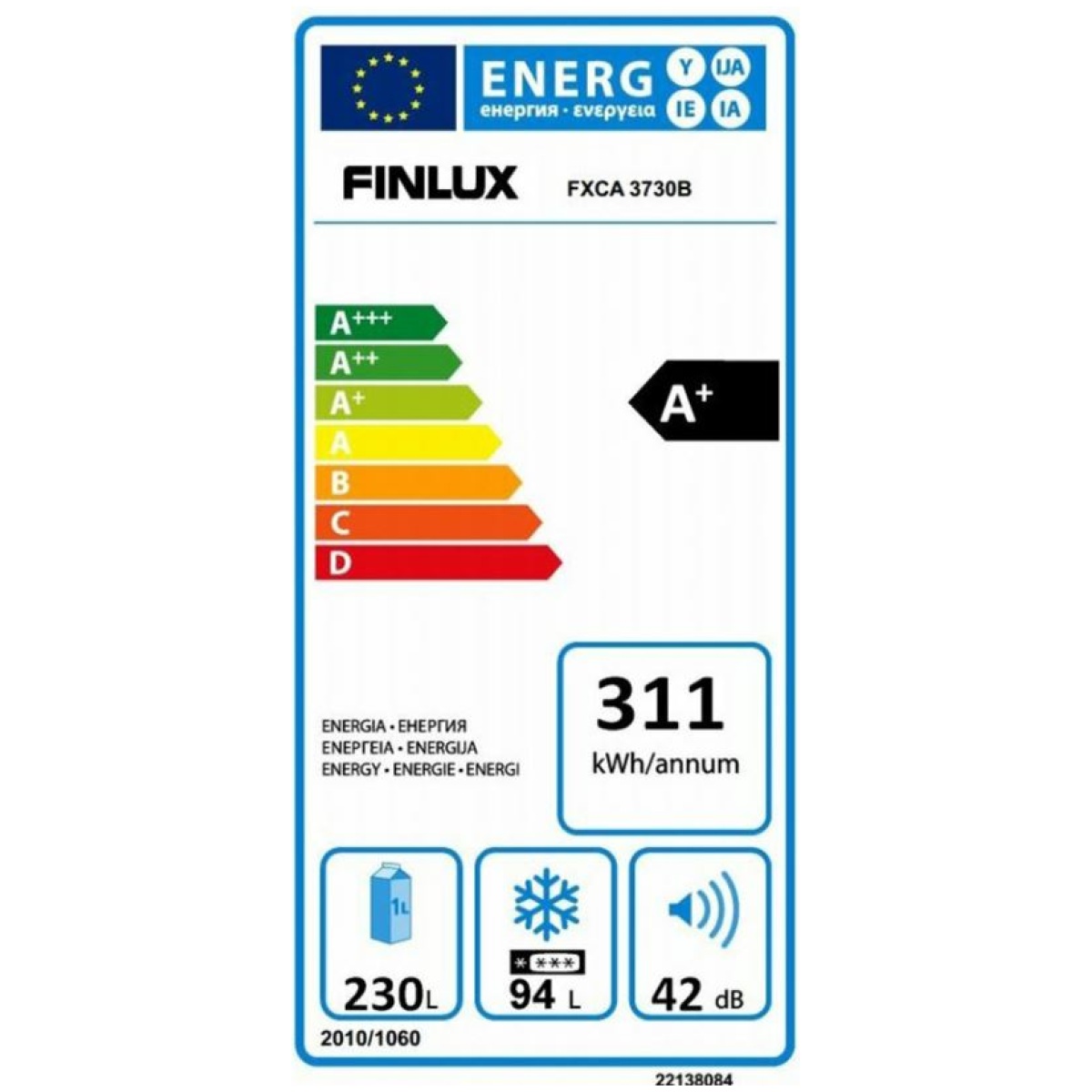 FINLUX FXCA 3730B Ψυγειοκαταψύκτης NoFrost A+ ΕΩΣ 12 ΔΟΣΕΙΣ - Image 2