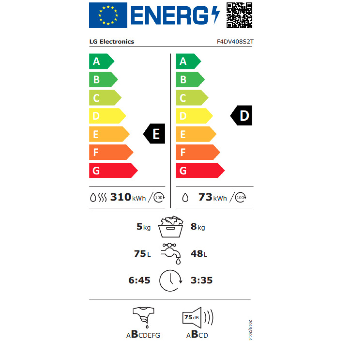 LG F4DV408S2T Πλυντήριο-Στεγνωτήριο Ρούχων 8kg/5kg Ατμού 1400 Στροφές με Wi-Fi E/D ΕΩΣ 12 ΔΟΣΕΙΣ - Image 3