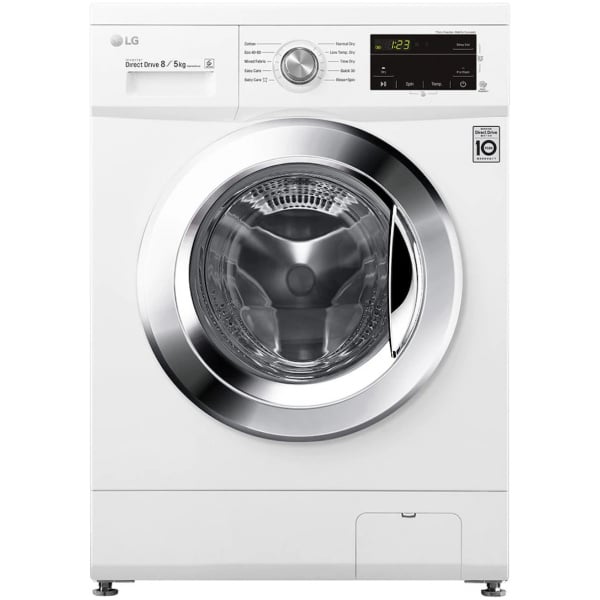 LG F4J3TM5WE Πλυντήριο-Στεγνωτήριο Ρούχων 8kg/5kg 1400 Στροφές ΕΩΣ 12 ΔΟΣΕΙΣ