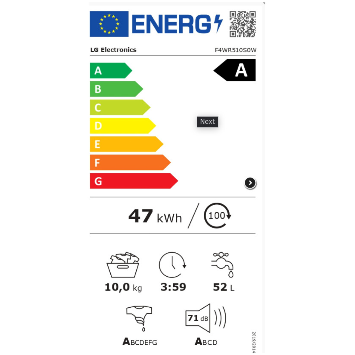LG F4WR510S0W Πλυντήριο ρούχων 10kg 1400 rpm ΕΩΣ 12 ΔΟΣΕΙΣ - Image 2