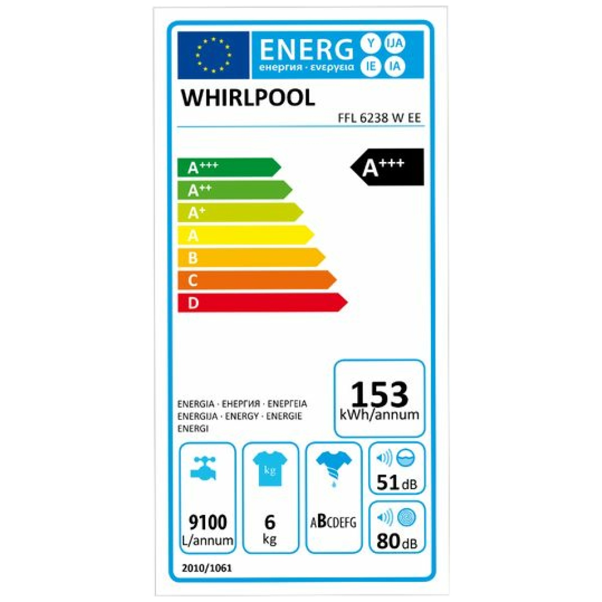 WHIRLPOOL FFL 7238W EE Πλυντήριο Ρούχων 7kg A+++ ΕΩΣ 12 ΔΟΣΕΙΣ - Image 2