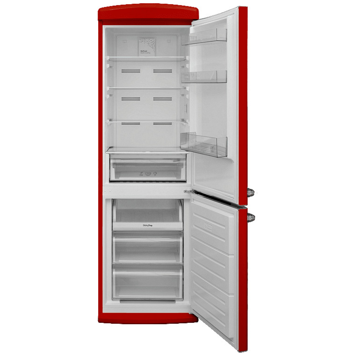 FINLUX FXCARE 37301 Retro Ψυγειοκαταψύκτης 331lt NoFrost Κόκκινος F ΕΩΣ 12 ΔΟΣΕΙΣ - Image 2