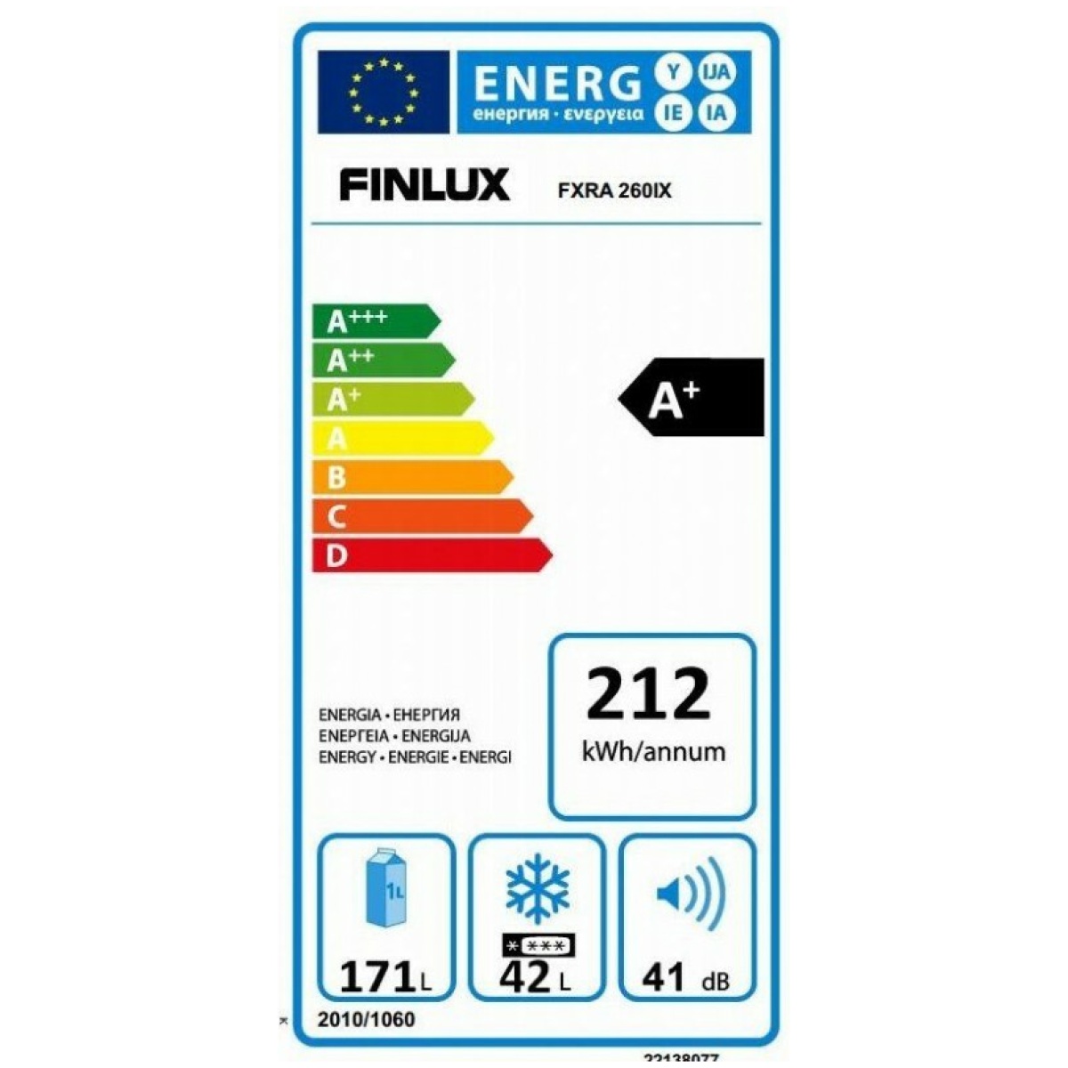 FINLUX FXRA 260 IX Ψυγείο Δίπορτο Inox Α+ ΕΩΣ 12 ΔΟΣΕΙΣ - Image 3