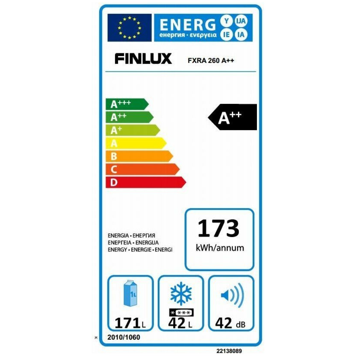 FINLUX FXRA 260 Ψυγείο Δίπορτο Α++ ΕΩΣ 12 ΔΟΣΕΙΣ - Image 2