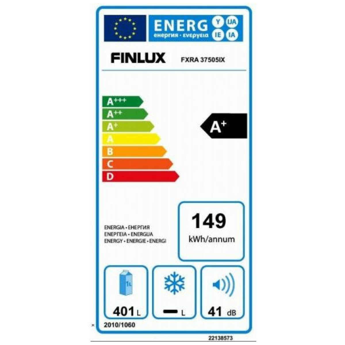 FINLUX FXRA 37505 IX ΜΟΝΟΠΟΡΤΟ ΨΥΓΕΙΟ INOX ΕΩΣ 12 ΔΟΣΕΙΣ - Image 2