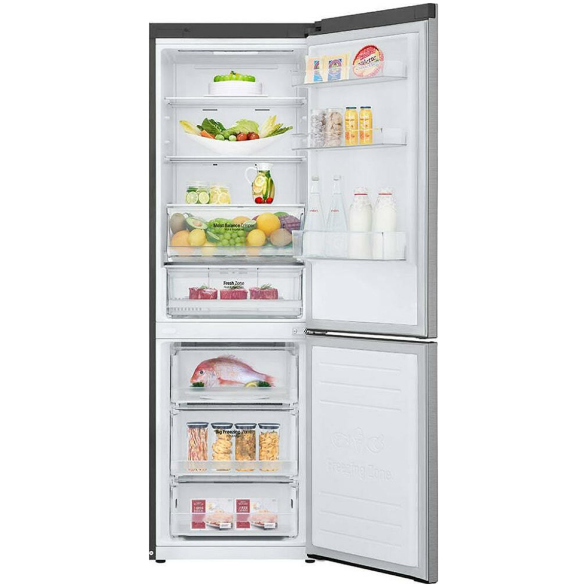 LG GBB61PZHMN Ψυγειοκαταψύκτης 341lt NoFrost Inox Υ186xΠ59.5xΒ68.2εκ. A++ ΕΩΣ 12 ΔΟΣΕΙΣ - Image 3