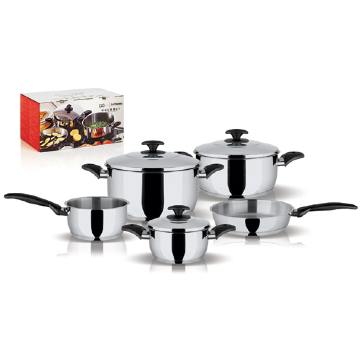 ΣΕΤ ΜΑΓΕΙΡΙΚΩΝ ΣΚΕΥΩΝ PYRAMIS ΣΕΤ GOURMET 5 ΤΕΜΑΧΙΑ ΚΑΤΣΑΡΟΛΕΣ 015700901 ΕΩΣ 12 ΔΟΣΕΙΣ - Image 1
