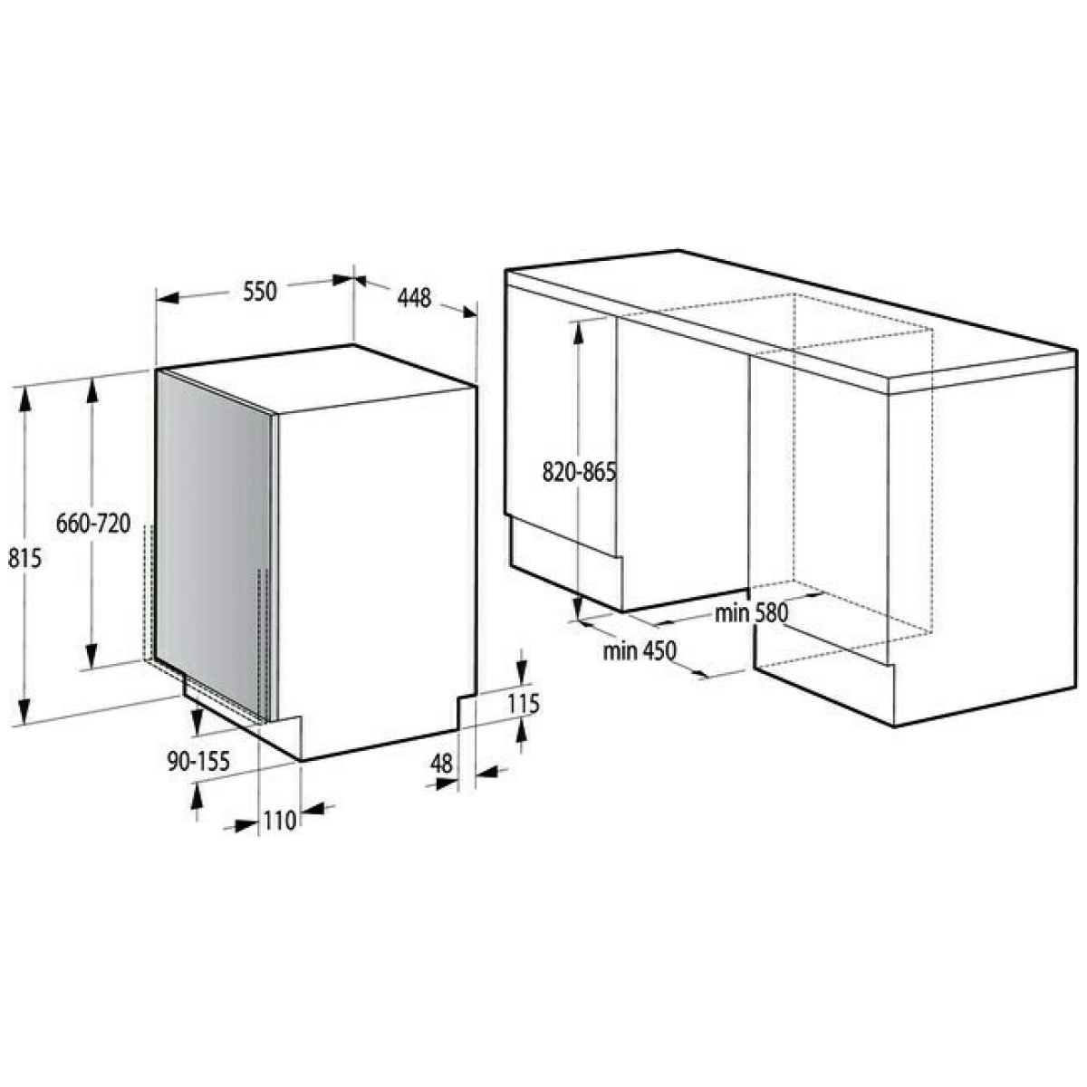 Gorenje GV520E10 Πλήρως Εντοιχιζόμενο Πλυντήριο Πιάτων για 11 Σερβίτσια Π44.8xY81.5εκ. Λευκό ΕΩΣ 12 ΔΟΣΕΙΣ - Image 3