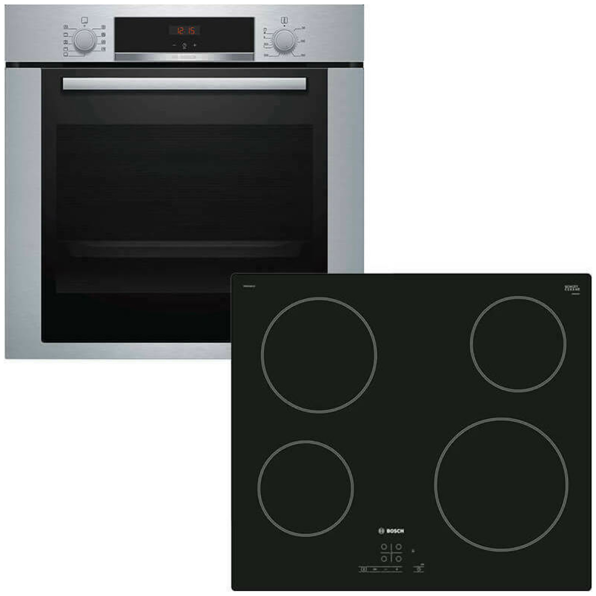 BOSCH HBA3140S0 + PKE611B17E Φούρνος 71lt άνω Πάγκου με Εστίες Κεραμικές A ΕΩΣ 12 ΔΟΣΕΙΣ - Image 1