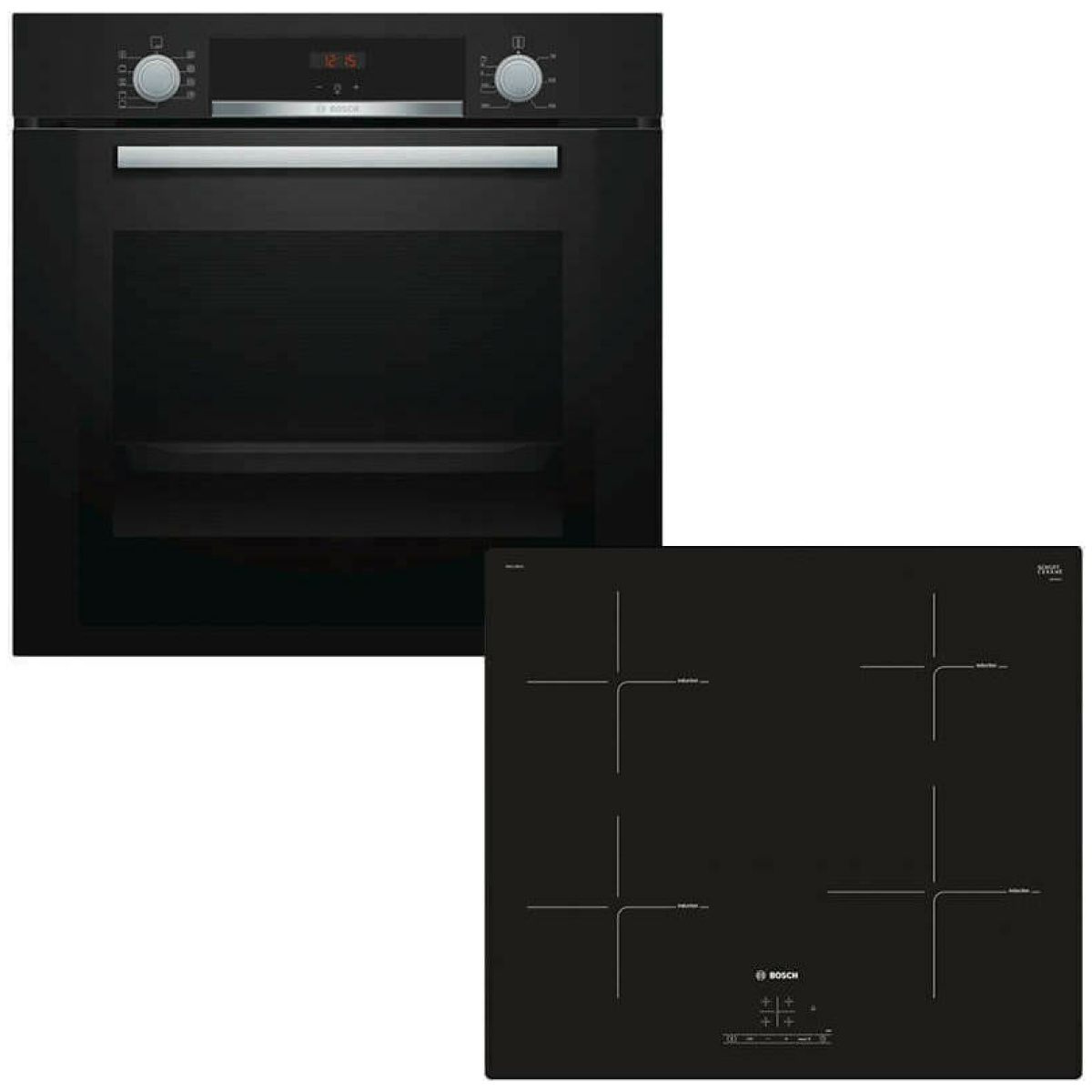 BOSCH HBA334YB0 + PIE611BB1E Φούρνος 71lt άνω Πάγκου με Εστίες Επαγωγικές Α ΕΩΣ 12 ΔΟΣΕΙΣ - Image 1