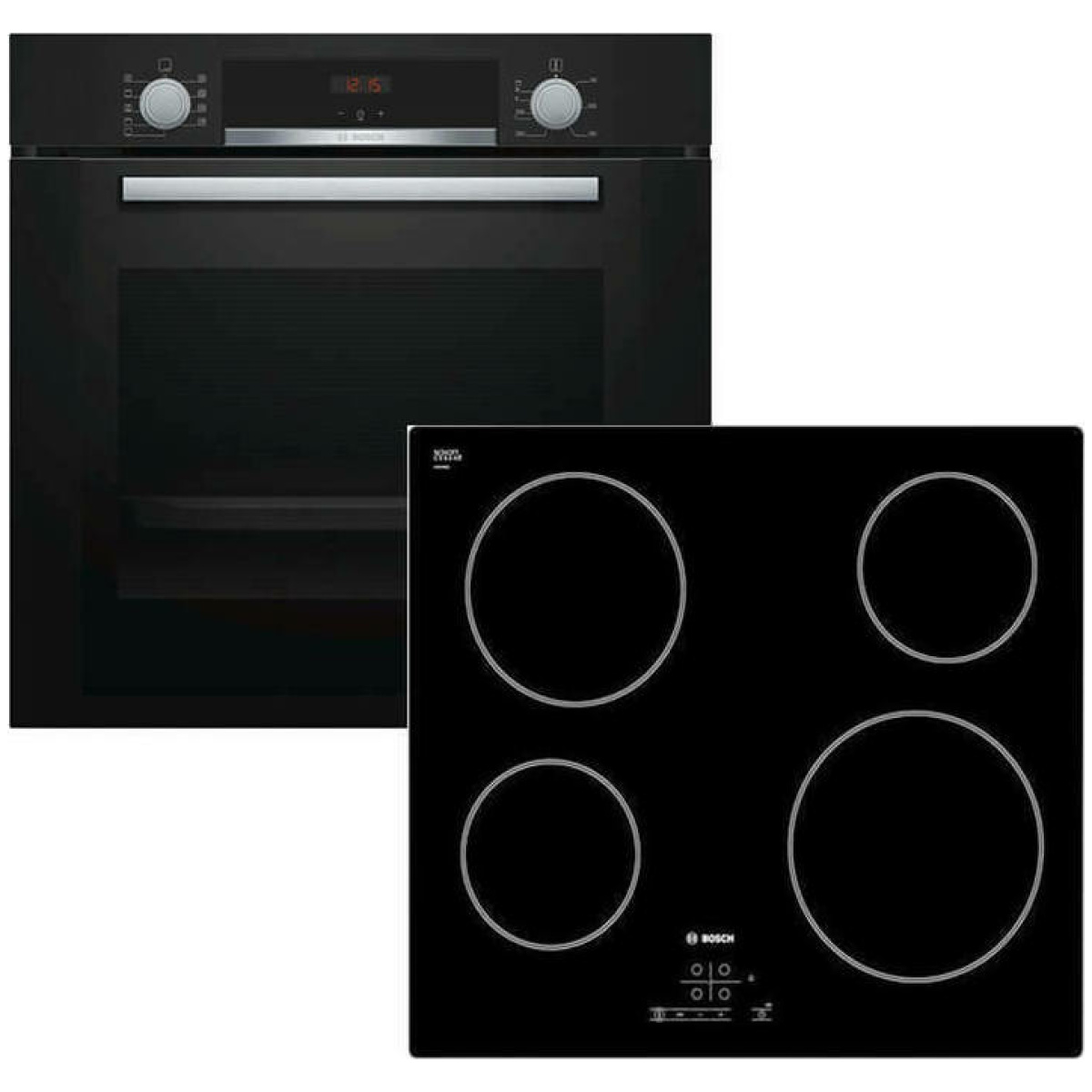 BOSCH HBA334YB0 + PKE611B17E Φούρνος 71lt άνω Πάγκου με Εστίες Κεραμικές Α ΕΩΣ 12 ΔΟΣΕΙΣ - Image 1