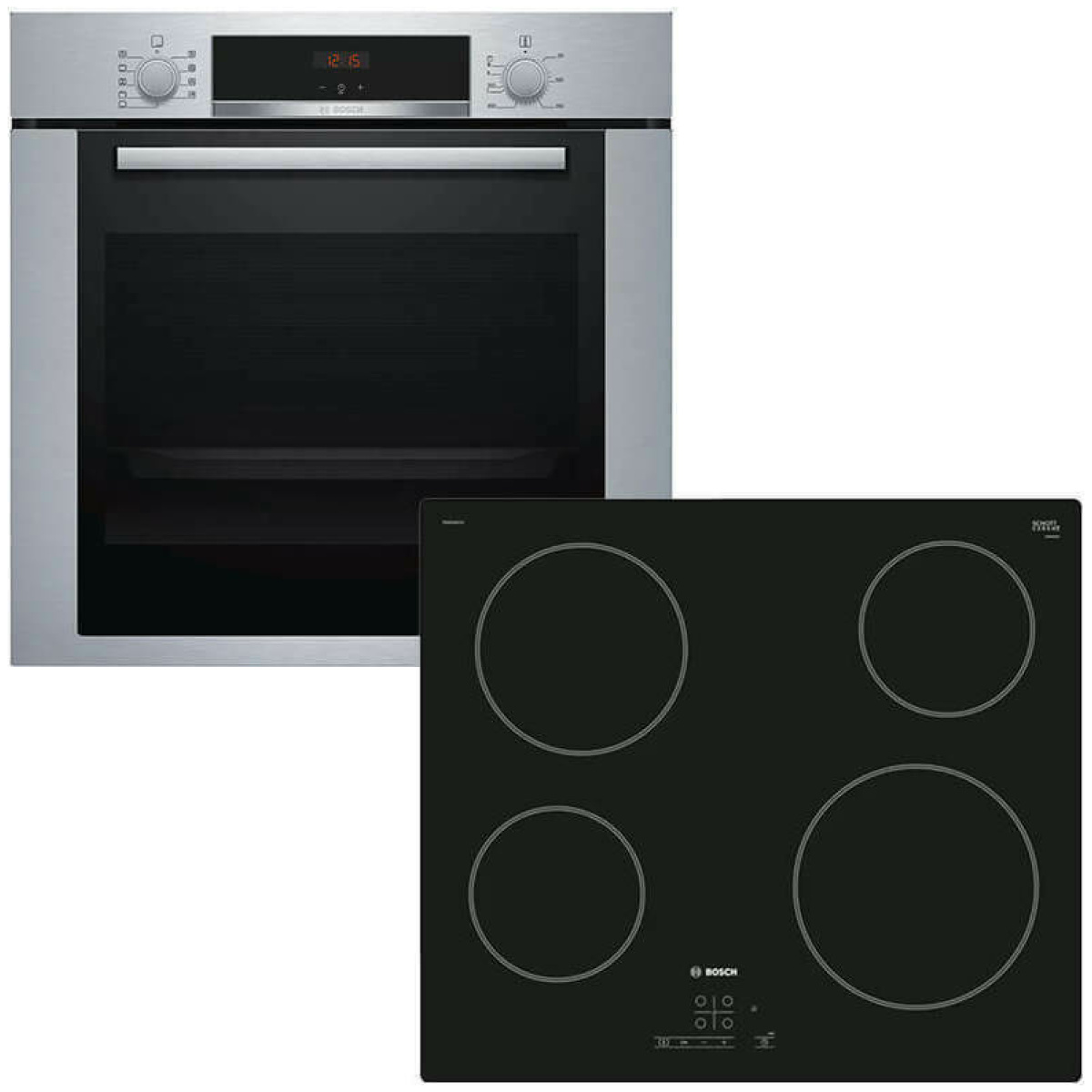 BOSCH HBA334YS0 + PKE611B17E Φούρνος άνω Πάγκου 71lt με Εστίες Κεραμικές ΕΩΣ 12 ΔΟΣΕΙΣ - Image 1