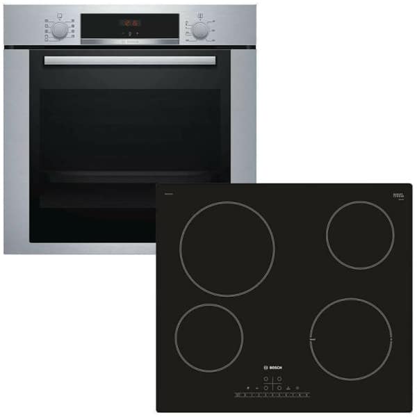 BOSCH HBA334YS0 + PKE611FP1E Φούρνος άνω Πάγκου 71lt με Εστίες Κεραμικές ΕΩΣ 12 ΔΟΣΕΙΣ