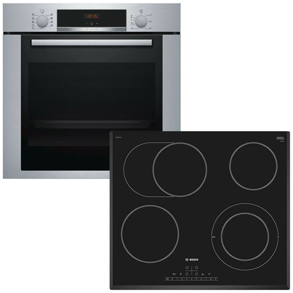 BOSCH HBA334YS0 + PKN651FP1E Φούρνος άνω Πάγκου 71lt με Εστίες Κεραμικές ΕΩΣ 12 ΔΟΣΕΙΣ - Image 1