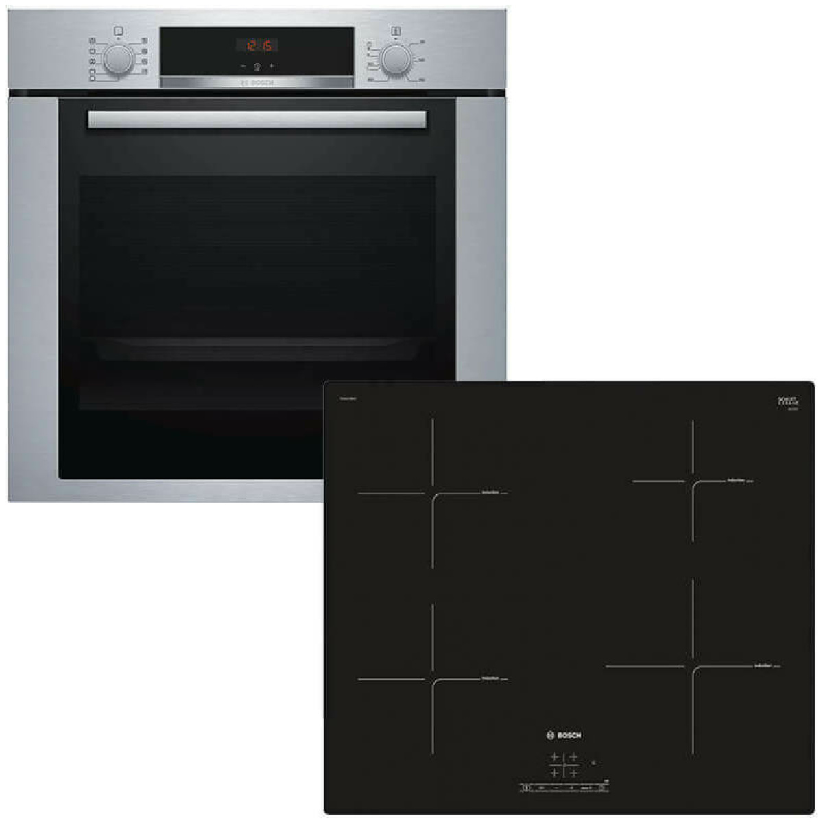 BOSCH HBA334YS0 + PUE611BB1E Φούρνος άνω Πάγκου 71lt με Εστίες Επαγωγικές ΕΩΣ 12 ΔΟΣΕΙΣ - Image 1