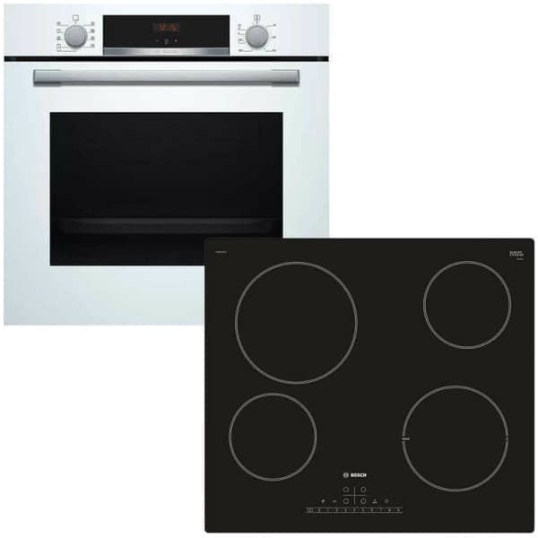 BOSCH HBA534BW0 + PKE611FP1E Φούρνος άνω Πάγκου 71lt με Εστίες Κεραμικές ΕΩΣ 12 ΔΟΣΕΙΣ