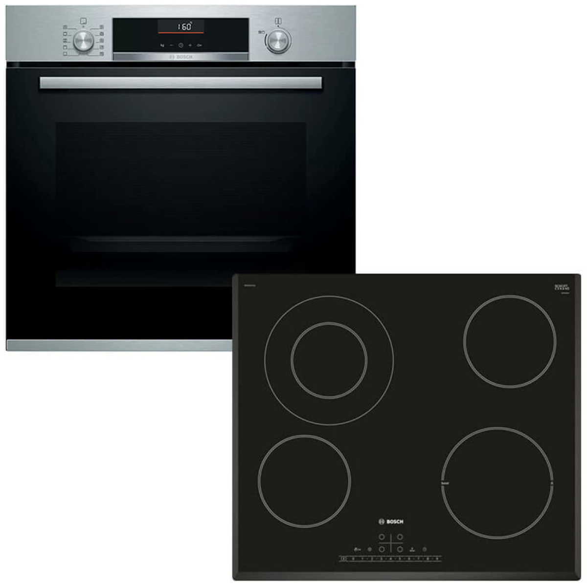 BOSCH HBA5360S0 + PKF651FP1E Φούρνος 71lt άνω Πάγκου με Εστίες Κεραμικές A ΕΩΣ 12 ΔΟΣΕΙΣ - Image 1