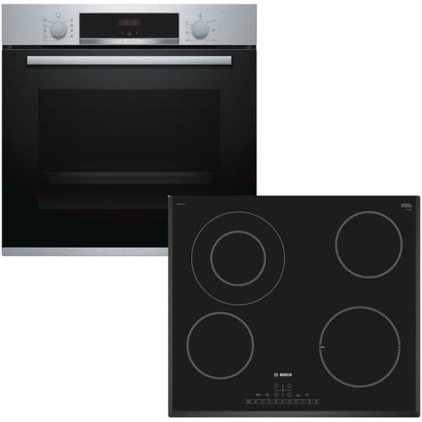 BOSCH HBA554YS0 + PKF651FP1E Κουζίνα Εντοιχιζόμενη με Κεραμικές Εστίες 71lt ΕΩΣ 12 ΔΟΣΕΙΣ