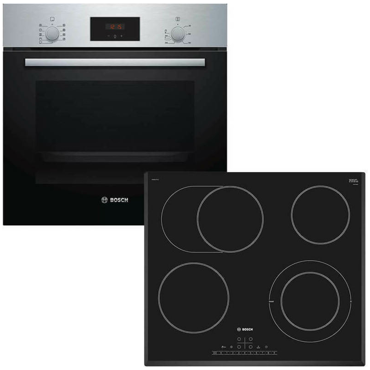 BOSCH HBF134ES1 + PKN651FP1E Φούρνος άνω Πάγκου 66lt με Εστίες Κεραμικές A ΕΩΣ 12 ΔΟΣΕΙΣ - Image 1