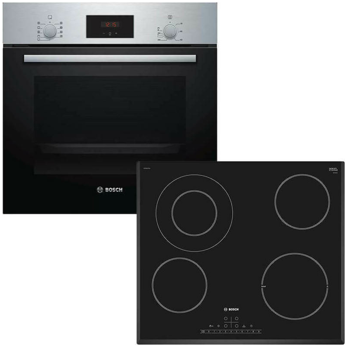 BOSCH HBF134YS1 + PKF651FP1E Φούρνος 66lt άνω Πάγκου με Εστίες Κεραμικές A ΕΩΣ 12 ΔΟΣΕΙΣ - Image 1