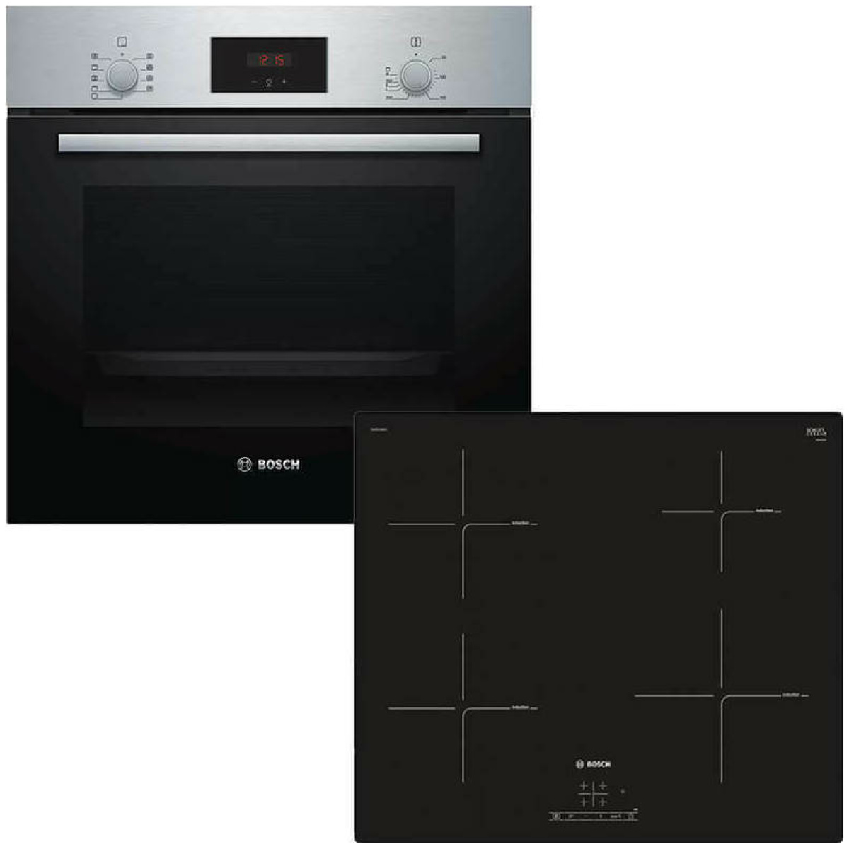 BOSCH HBF134YS1 + PUE611BB1E Φούρνος 66lt άνω Πάγκου με Εστίες Επαγωγικές A ΕΩΣ 12 ΔΟΣΕΙΣ - Image 1