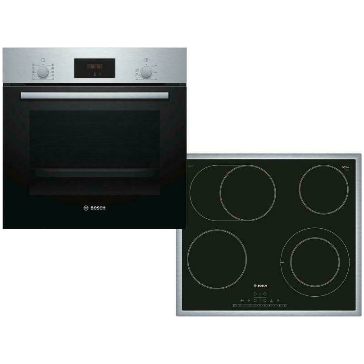 BOSCH HBF154BS0 + PKN645FP1E Φούρνος άνω Πάγκου 66lt με Εστίες Κεραμικές ΕΩΣ 12 ΔΟΣΕΙΣ - Image 1