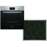 BOSCH HBF154BS0 + PKN645FP1E Φούρνος άνω Πάγκου 66lt με Εστίες Κεραμικές ΕΩΣ 12 ΔΟΣΕΙΣ