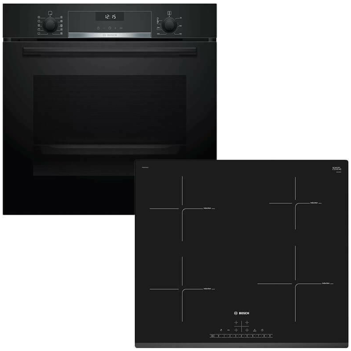 BOSCH HBG5370B0 + PIE631FB1E Φούρνος άνω Πάγκου 71lt με Εστίες Επαγωγικές Α ΕΩΣ 12 ΔΟΣΕΙΣ - Image 1