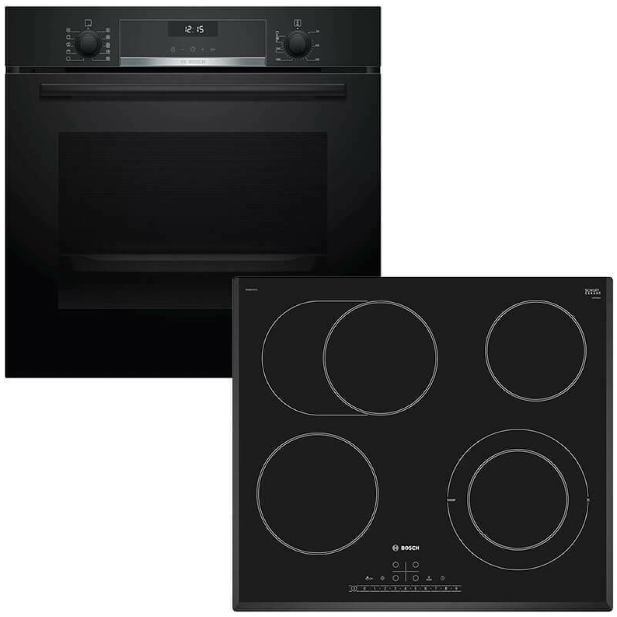 BOSCH HBG5370B0 + PKN651FP1E Φούρνος άνω Πάγκου 71lt με Εστίες Κεραμικές Α ΕΩΣ 12 ΔΟΣΕΙΣ - Image 1