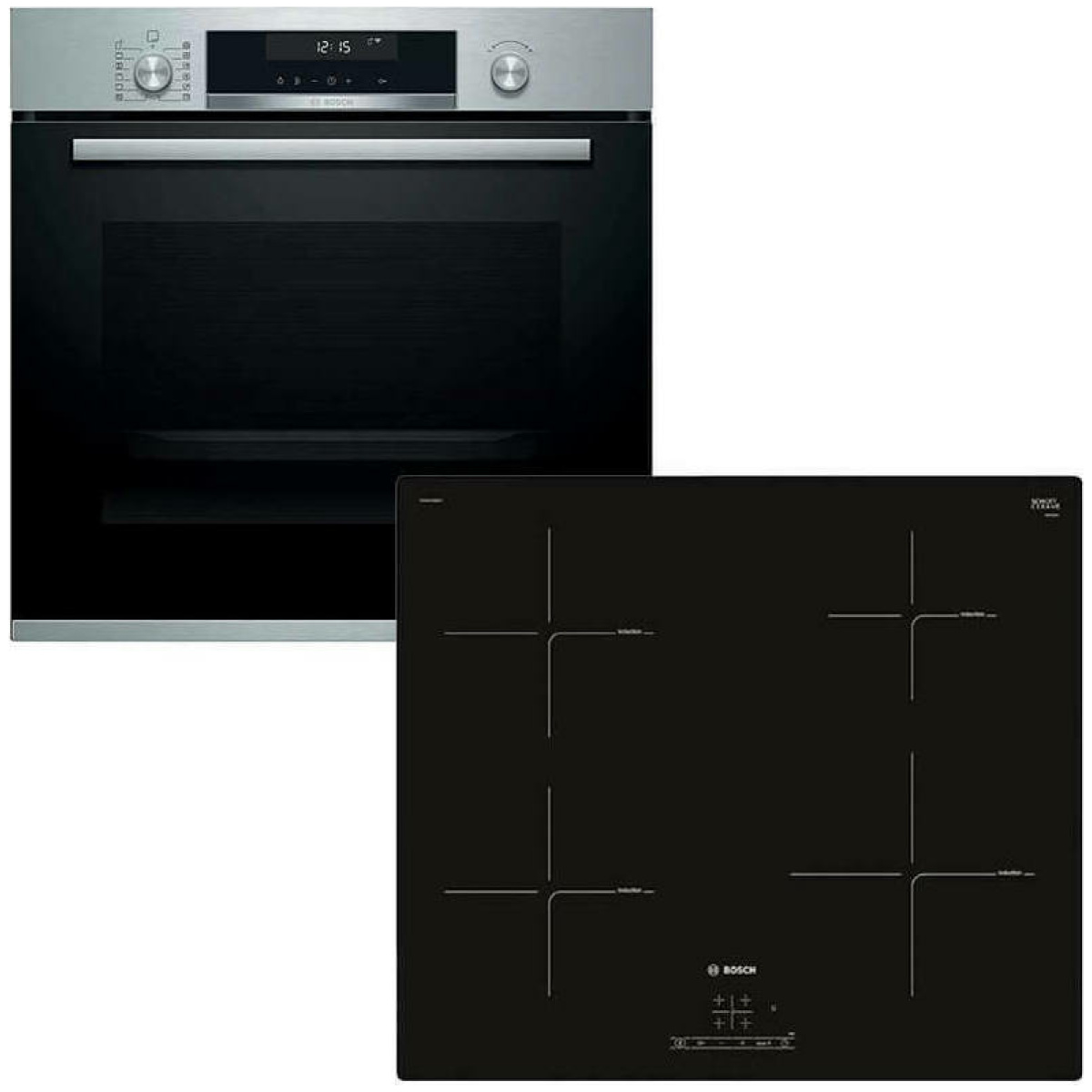 BOSCH HBG5780S6 + PUE611BB1E Φούρνος 71lt άνω Πάγκου με Εστίες Επαγωγικές A ΕΩΣ 12 ΔΟΣΕΙΣ - Image 1