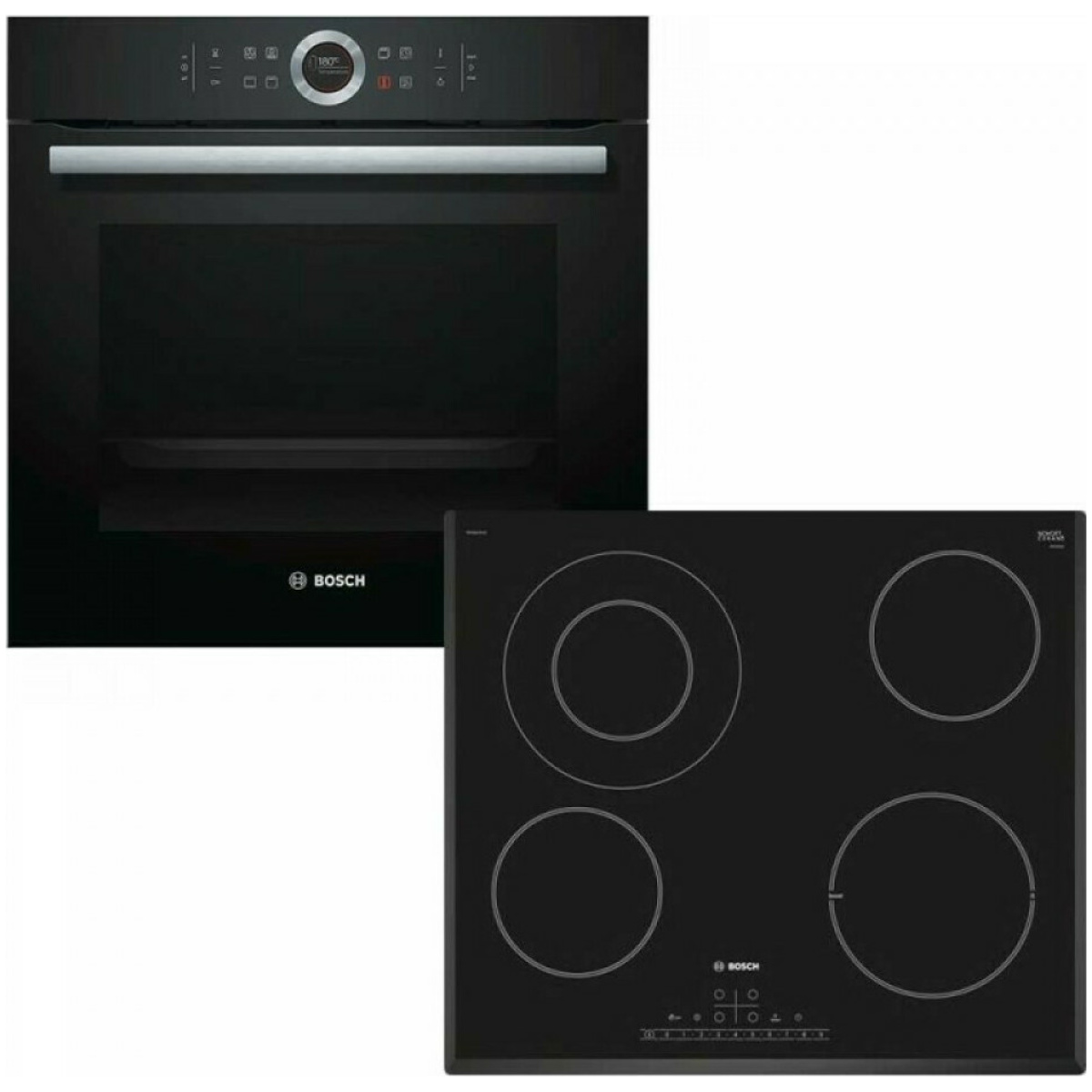 BOSCH HBG633BB1 + PKF651FP1E Φούρνος άνω Πάγκου 71lt με Εστίες Κεραμικές A+ ΕΩΣ 12 ΔΟΣΕΙΣ - Image 1