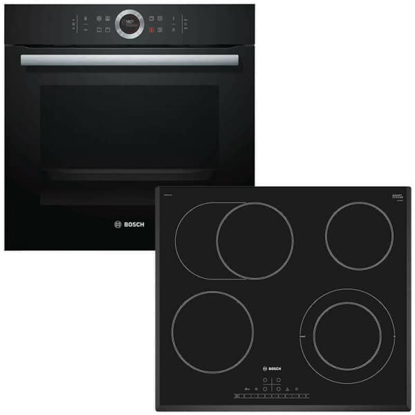 BOSCH HBG633BB1 + PKN651FP1E Φούρνος άνω Πάγκου 71lt με Εστίες Κεραμικές ΕΩΣ 12 ΔΟΣΕΙΣ