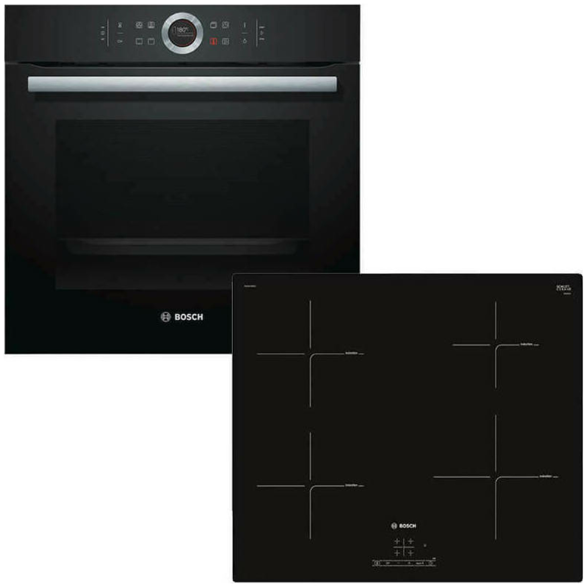 BOSCH HBG633NB1 + PUE611BB1E Κουζίνα Εντοιχιζόμενη με Επαγωγικές Εστίες 71lt ΕΩΣ 12 ΔΟΣΕΙΣ - Image 1