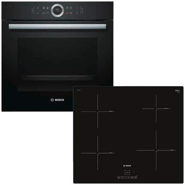BOSCH HBG633BB1 + PUE611BB1E Κουζίνα Εντοιχιζόμενη με Επαγωγικές Εστίες 71lt ΕΩΣ 12 ΔΟΣΕΙΣ