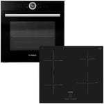 BOSCH HBG635BB1 + PIE611BB1E Κουζίνα Εντοιχιζόμενη με Επαγωγικές Εστίες ΕΩΣ 12 ΔΟΣΕΙΣ
