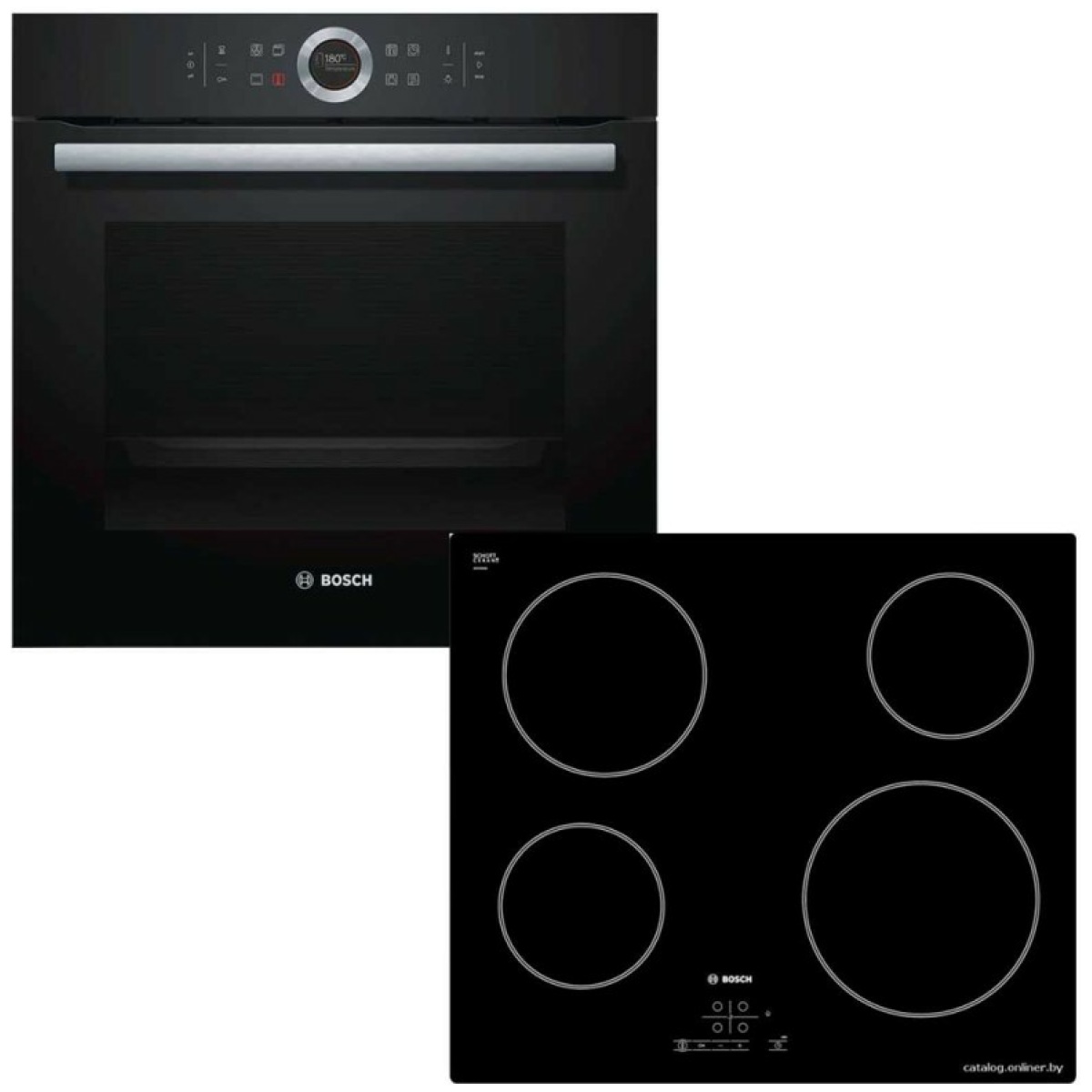 BOSCH HBG635BB1 + PKE611B17E Κουζίνα Εντοιχιζόμενη με Κεραμικές Εστίες ΕΩΣ 12 ΔΟΣΕΙΣ - Image 1