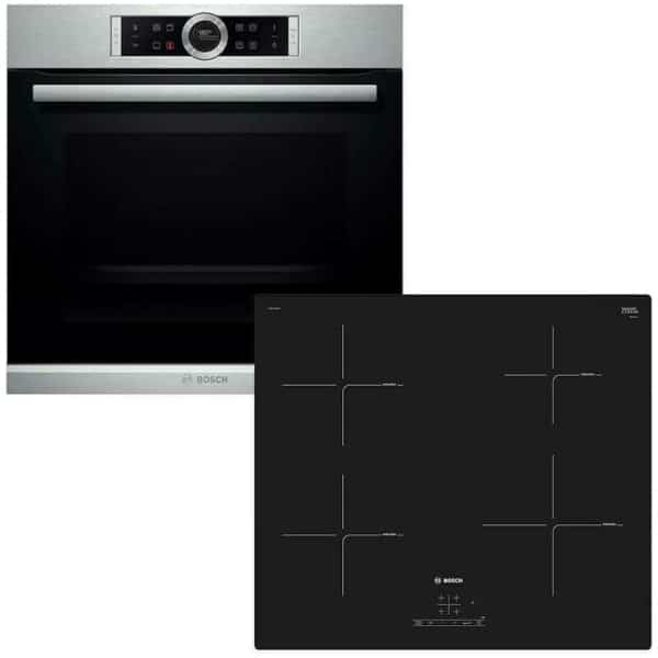 BOSCH HBG635BS1 + PIE611BB1E Φούρνος Ηλεκτρικός 71lt άνω Πάγκου με εστίες Επαγωγικές Α+ ΕΩΣ 12 ΔΟΣΕΙΣ
