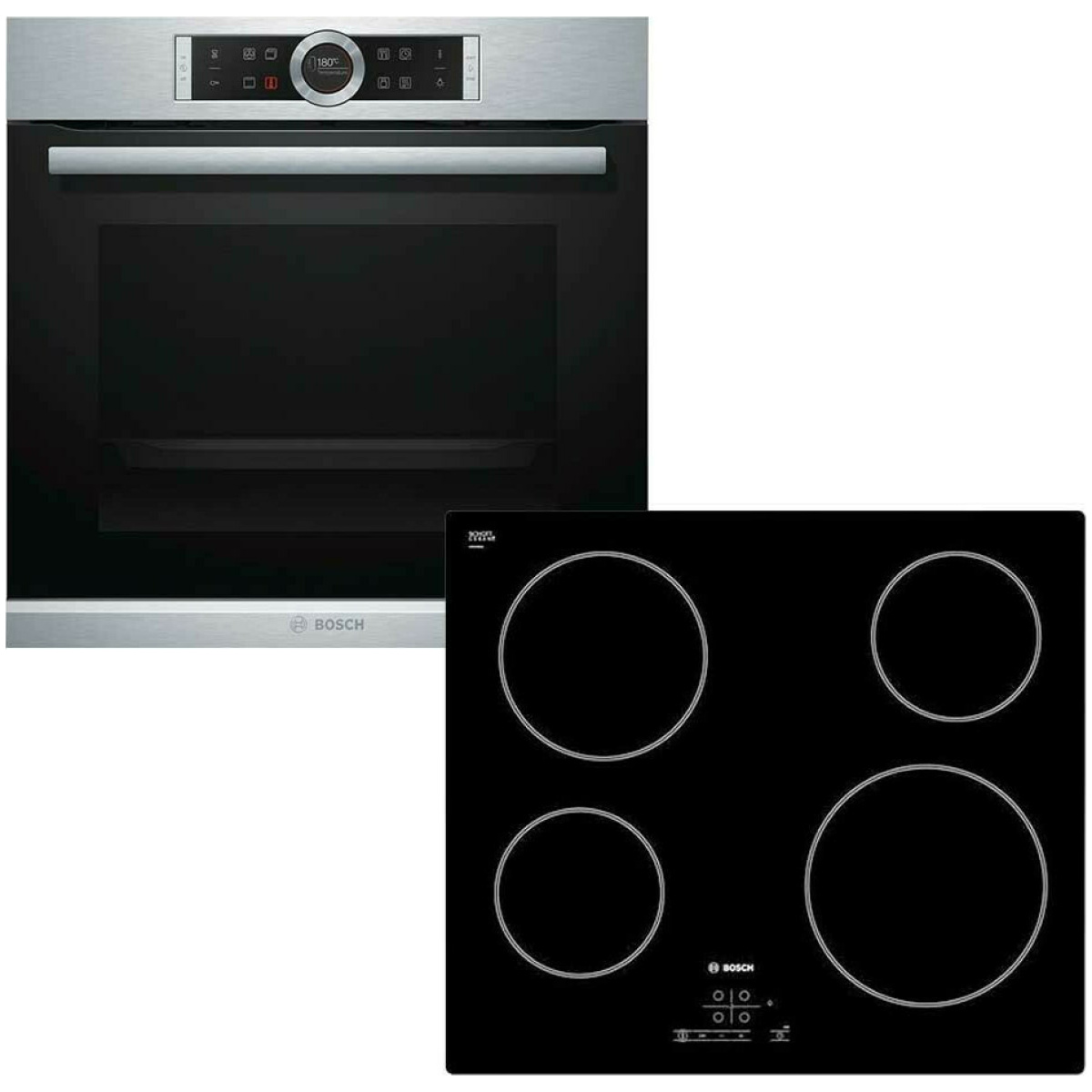 BOSCH HBG635BS1 + PKE611B17E Φούρνος Ηλεκτρικός 71lt άνω Πάγκου με εστίες Κεραμικές Α+ ΕΩΣ 12 ΔΟΣΕΙΣ - Image 1