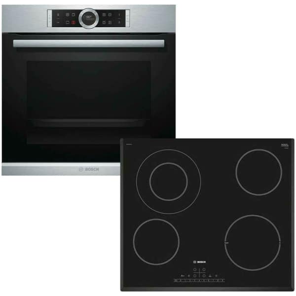 BOSCH HBG635BS1 + PKF651FP1E Φούρνος Ηλεκτρικός 71lt άνω Πάγκου με εστίες Κεραμικές Α+ ΕΩΣ 12 ΔΟΣΕΙΣ