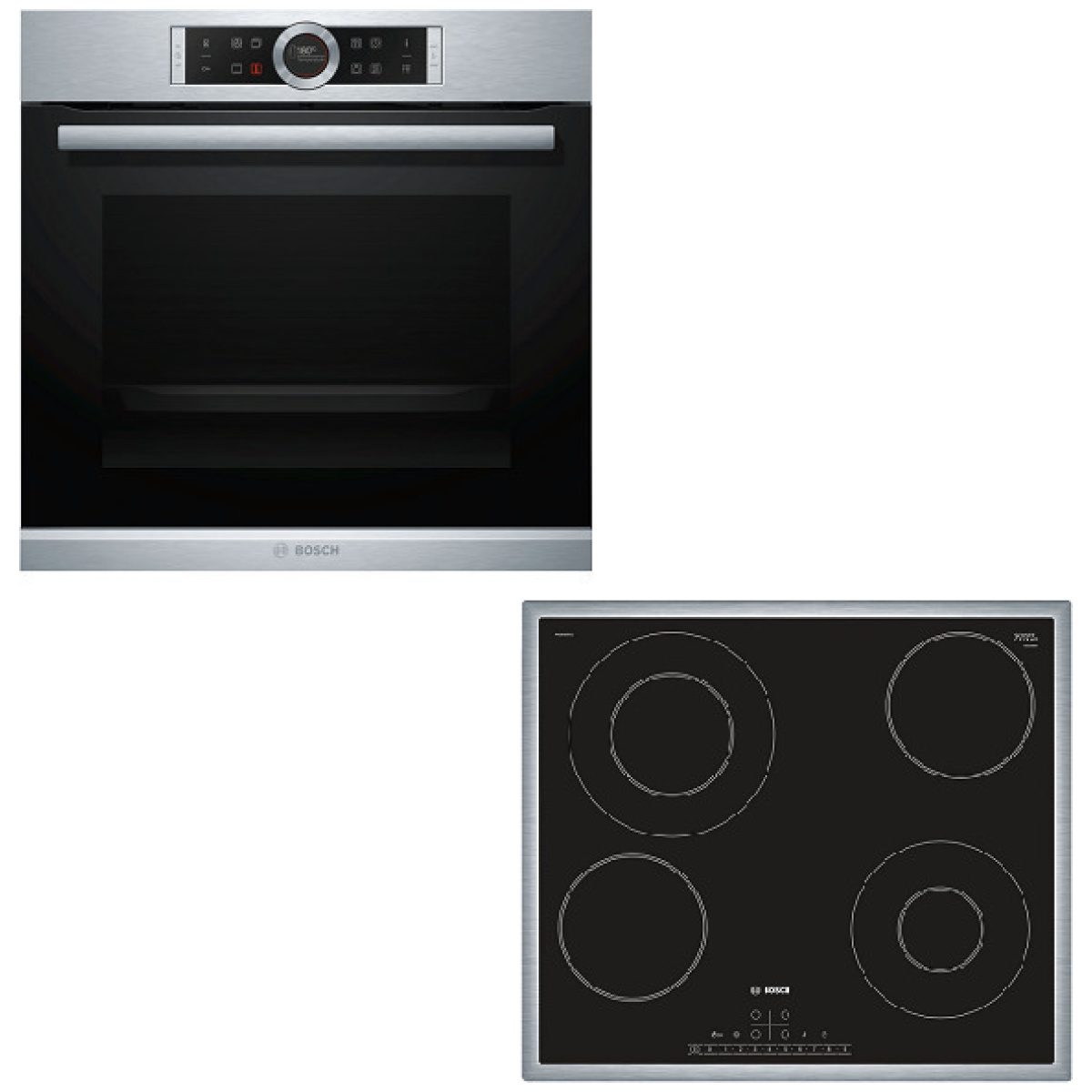 BOSCH HBG675BS1 + PKG645FB1G Φούρνος άνω Πάγκου 71lt με Εστίες Κεραμικές ΕΩΣ 12 ΔΟΣΕΙΣ - Image 1