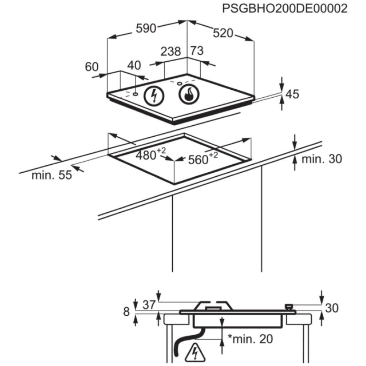 AEG HKB64420NB Εστία Υγραερίου Αυτόνομη 59x52εκ. ΕΩΣ 12 ΔΟΣΕΙΣ - Image 3
