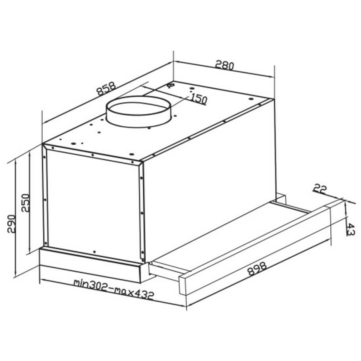 Davoline HQ Pro 90 IX Συρόμενος Απορροφητήρας 90cm Inox (ΕΩΣ 12 ΔΟΣΕΙΣ) - Image 3