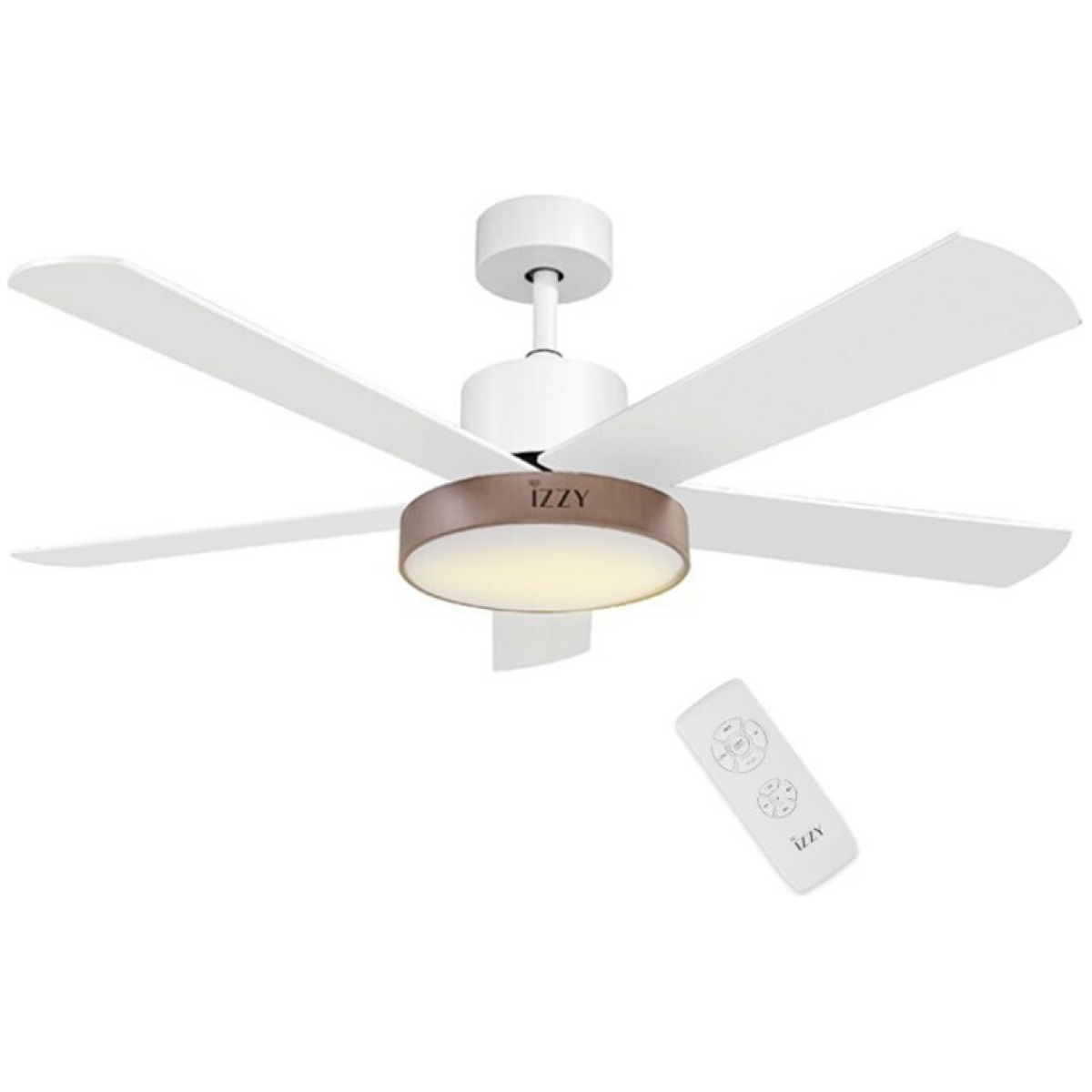 Izzy IZ-9030 224153 Ανεμιστήρας Οροφής 132cm με Φως και Τηλεχειριστήριο Λευκός ΕΩΣ 12 ΔΟΣΕΙΣ - Image 1