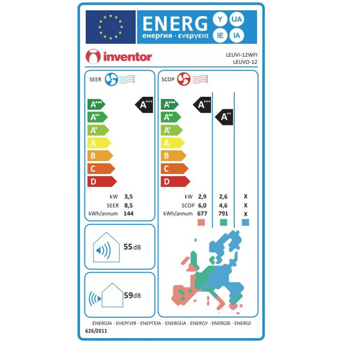 INVENTOR LEUVI-12WFI/LEUVO-12 LEON Κλιματιστικό INVERTER MINI SPLIT 12000BTU ΕΩΣ 12 ΔΟΣΕΙΣ - Image 2
