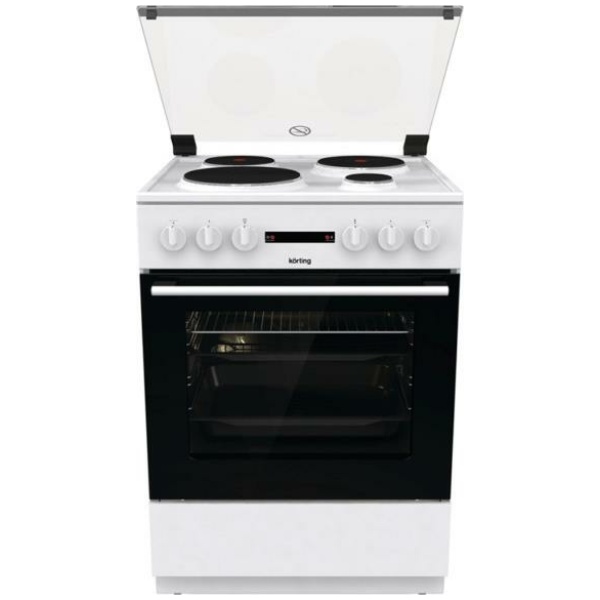 Korting KE6A60WM Κουζίνα 71lt με Εμαγιέ Εστίες Π60εκ. Λευκή ΕΩΣ 12 ΔΟΣΕΙΣ