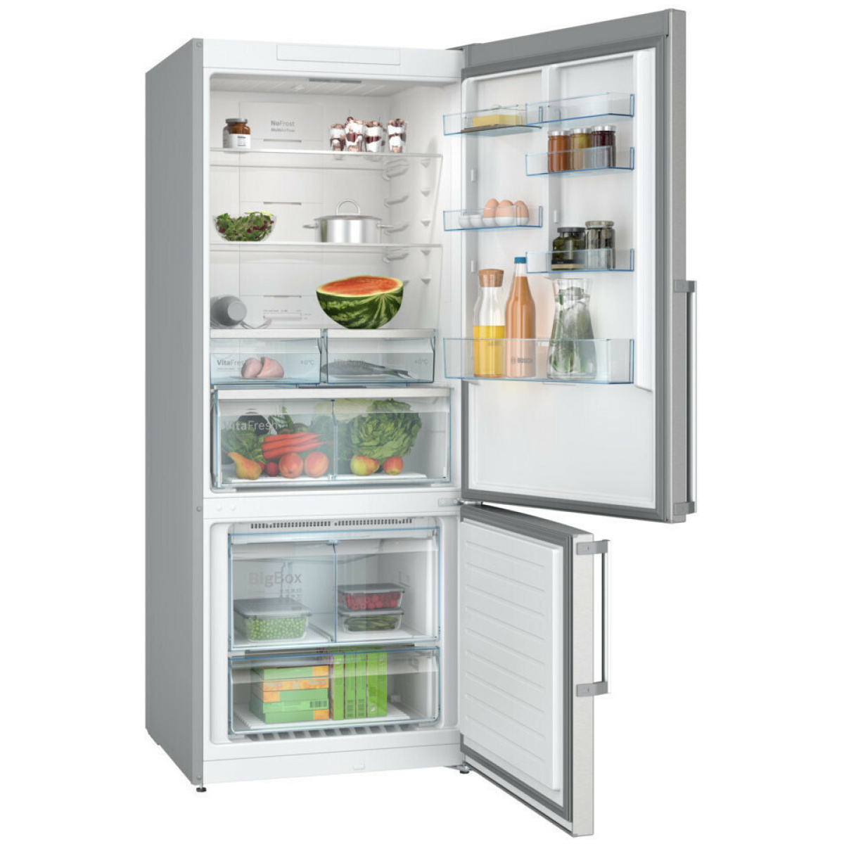Bosch KGN76XIEP Ψυγειοκαταψύκτης 526lt NoFrost Υ186xΠ75xΒ80εκ. Inox ΕΩΣ 12 ΔΟΣΕΙΣ - Image 2