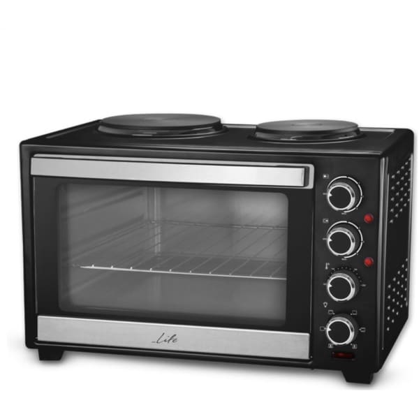 Life Kouzinaki 302 Ηλεκτρικό Φουρνάκι 30lt με 2 Εστίες και Αέρα ΕΩΣ 12 ΔΟΣΕΙΣ