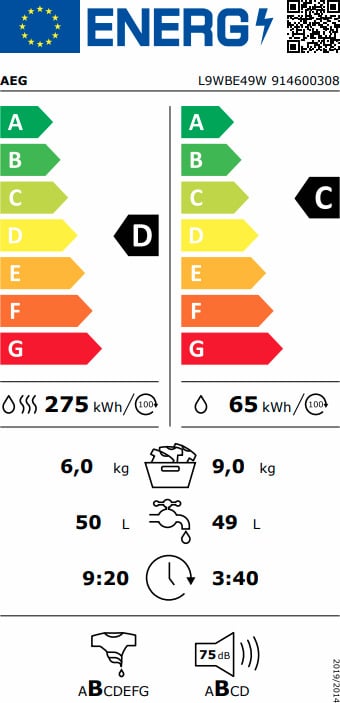 L9WBE49W_04-1ec.jpeg AEG L9WBE49W Πλυντήριο/Στεγνωτήριο Ρούχων 9kg/6kg Α ΕΩΣ 12 ΔΟΣΕΙΣ - Image 2