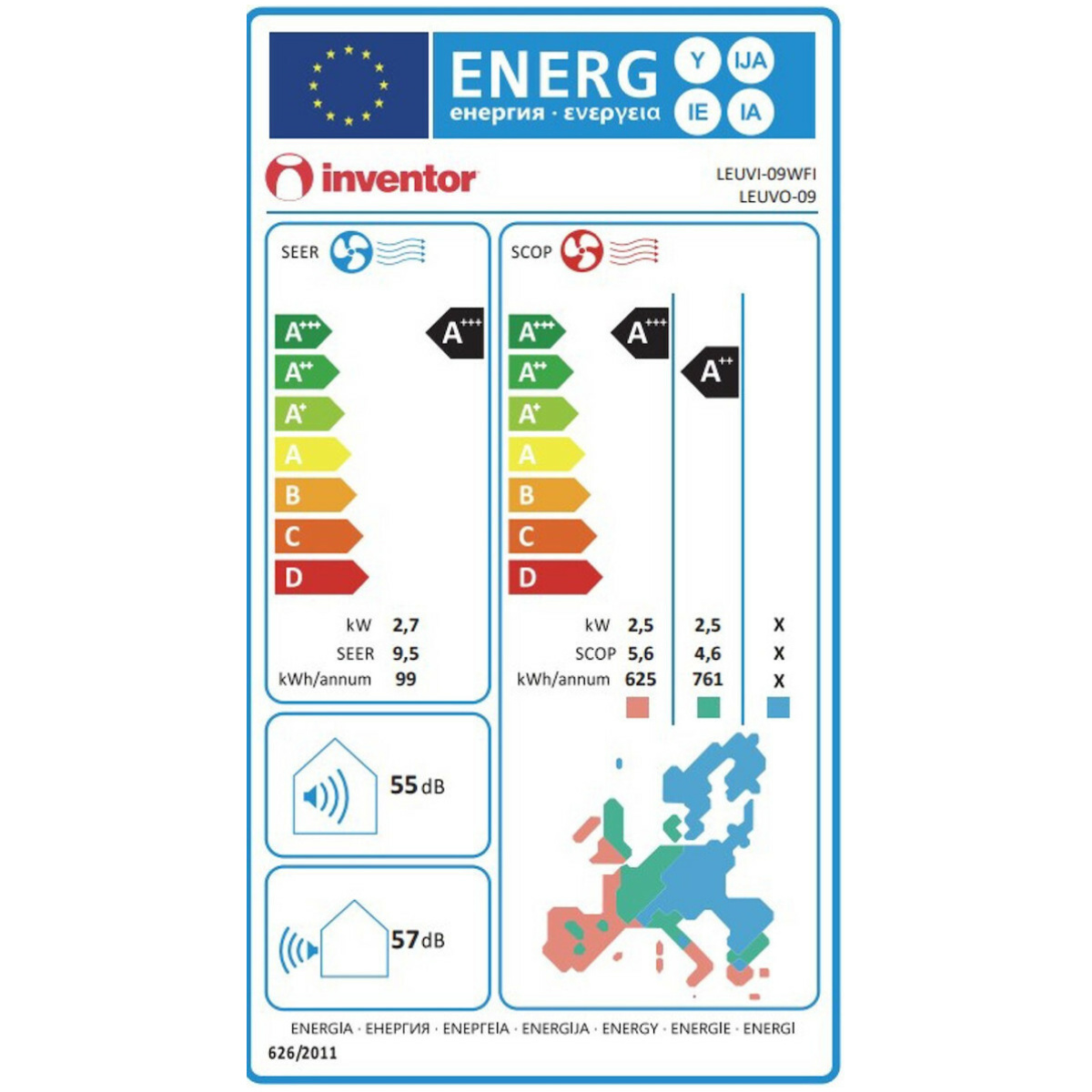 INVENTOR LEON LEUVI-09WFI/LEUVO-09 INVERTER 9000BTU R32 WIFI ΕΩΣ 12 ΔΟΣΕΙΣ - Image 2
